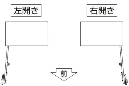 宅配ボックスKTは扉の開き方向を右開き左開きより選択可能